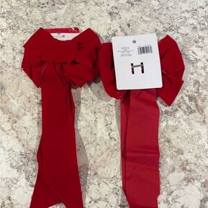 Red Decorative Bow Clips set of 5